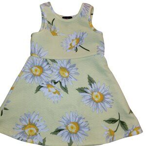 Lilt Toddler Girl Size 2T Yellow Daisy Print Sleeveless Dress Summer Lightweight
